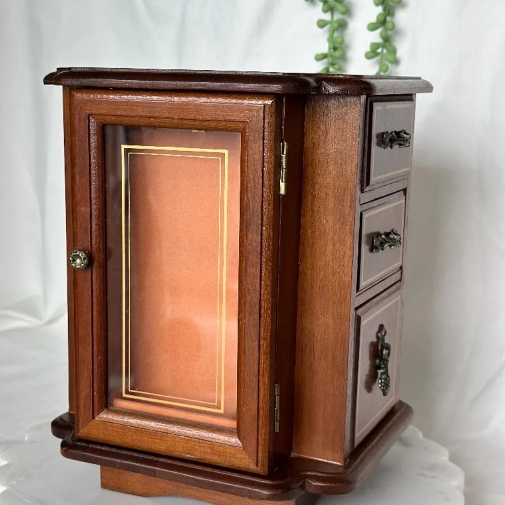 Vintage Rare Lazy Susan Rotating Jewelry Box